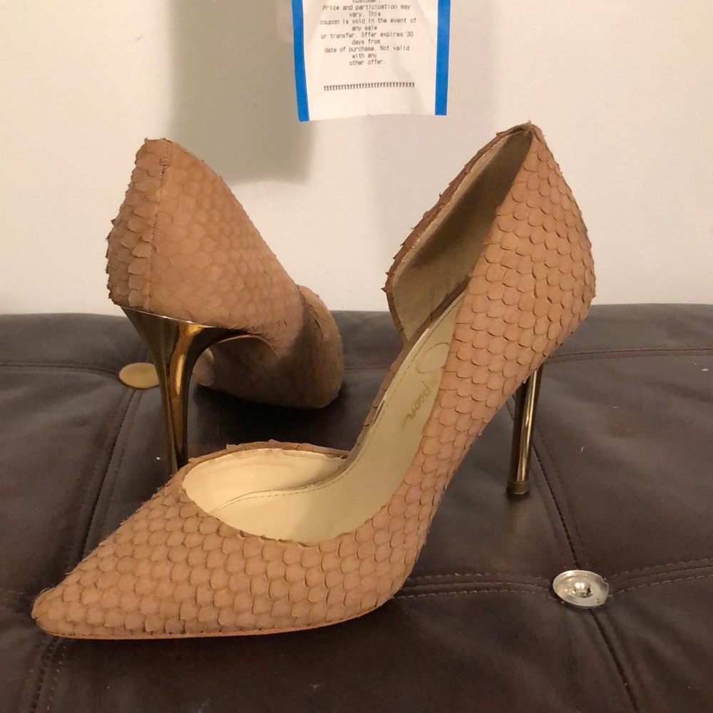 Dull Pink Scaly Heels Jessica Simpson